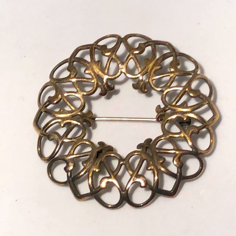 Gorgeous ‘30s Vintage Symmetalic Sterling + 14k Brooch